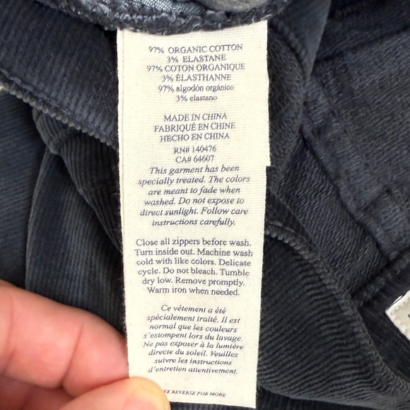 Faherty Men’s Organic Cotton Corduroy pants | 30/32 | Charcoal Grey - Picture 8 of 9